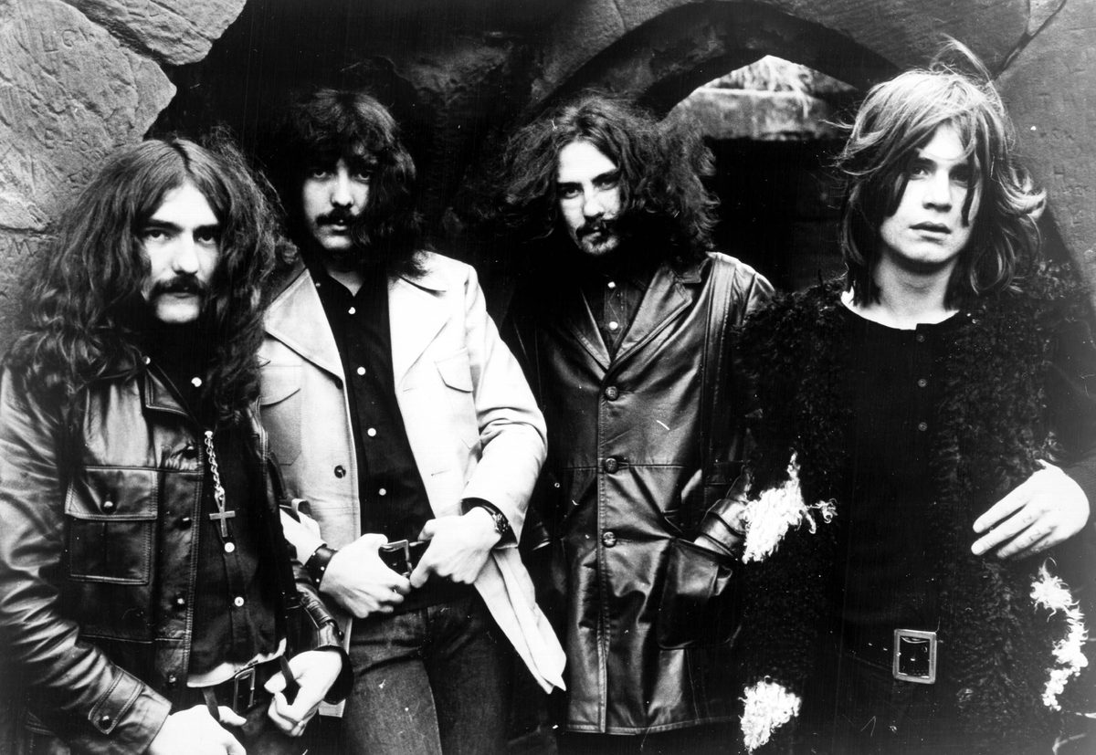 The original line-up in a 1970 promotional photo: Geezer Butler, Tony Iommi, Bill Ward and Ozzy Osbourne (left to right).