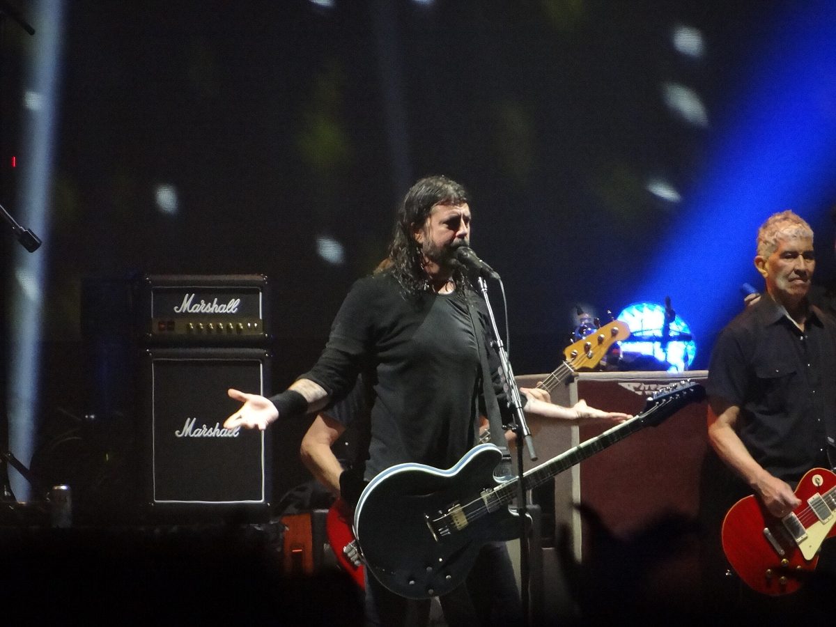 Dave Grohl and guitarist Pat Smear on stage at the Shaky Knees festival, Atlanta, 22 October 2021.