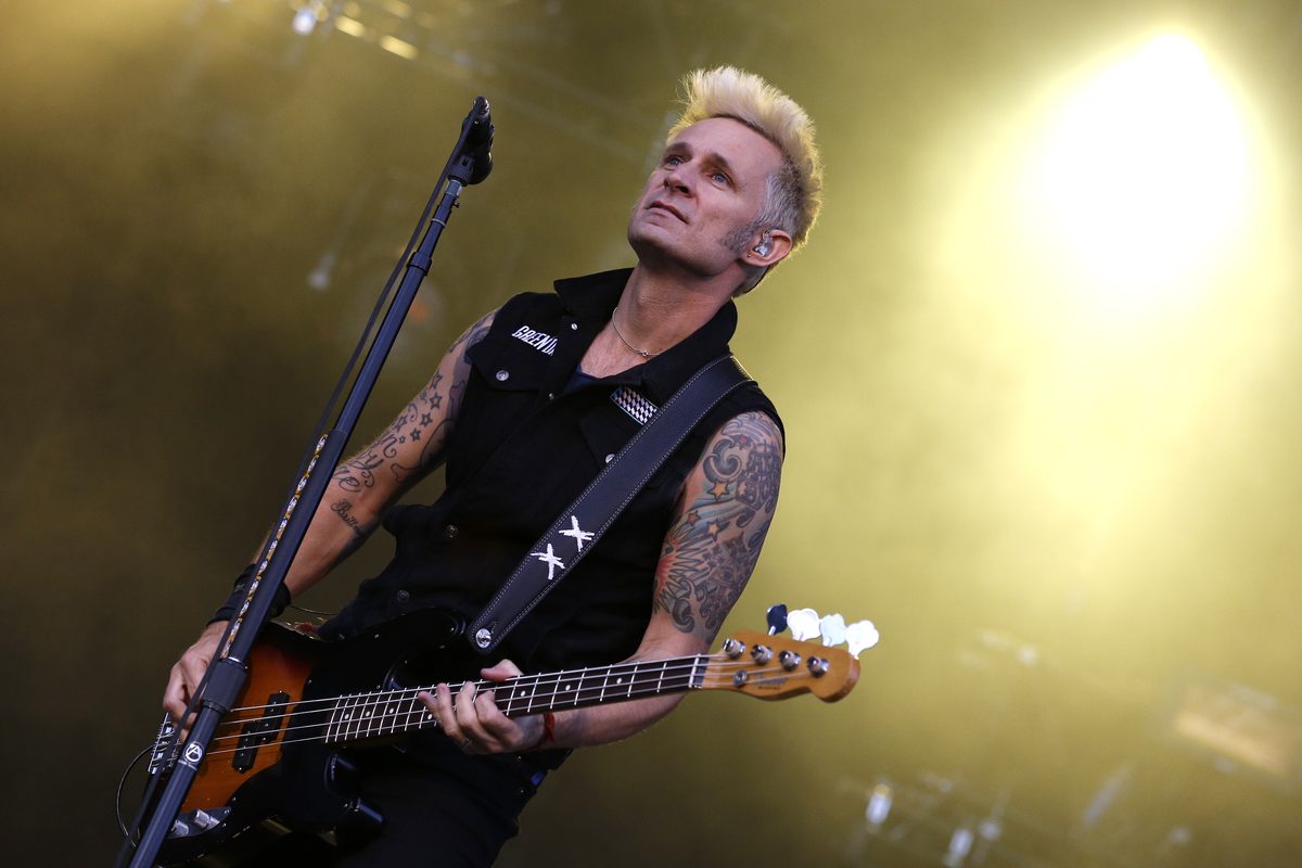 Mike Dirnt playing bass at Rock im Park, Nuremberg, Germany, 8 June 2013.