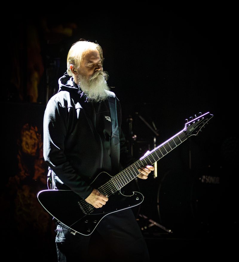 Lead guitarist Fredrik Thordendal with his eight-string guitar at Rock am Ring, Germany, on 3 June 2023, on the Immutable tour.