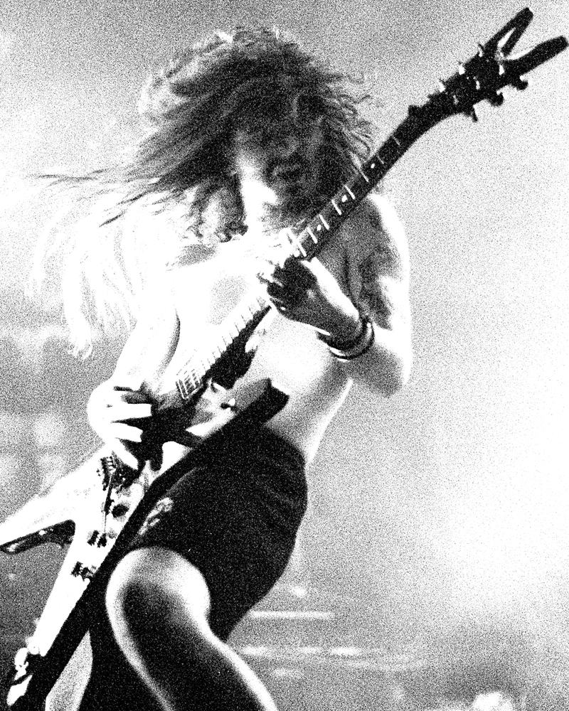 Dimebag Darrell live at The Bayou in Washington, D.C., 25 September 1990, on the Cowboys from Hell tour.