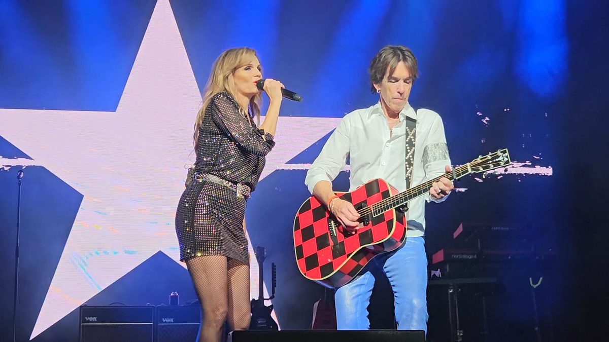 Per Gessle with a chequered acoustic guitar at the Rock Zottegem festival, Belgium, 13 July 2025.