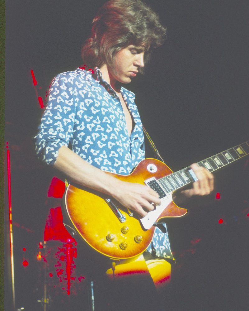 Mick Taylor with his Gibson Les Paul at Winterland, San Francisco, during the Rolling Stones' North American tour of June 1972.